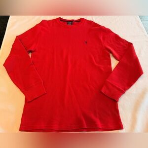 Polo Ralph Lauren Sleepwear Men’s Red Ribbed Long Sleeve Shirt Size XL/TG